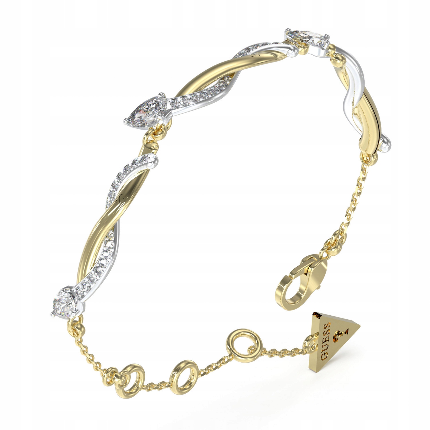 Dámský zlatý náramek Guess zirkon 18 cm