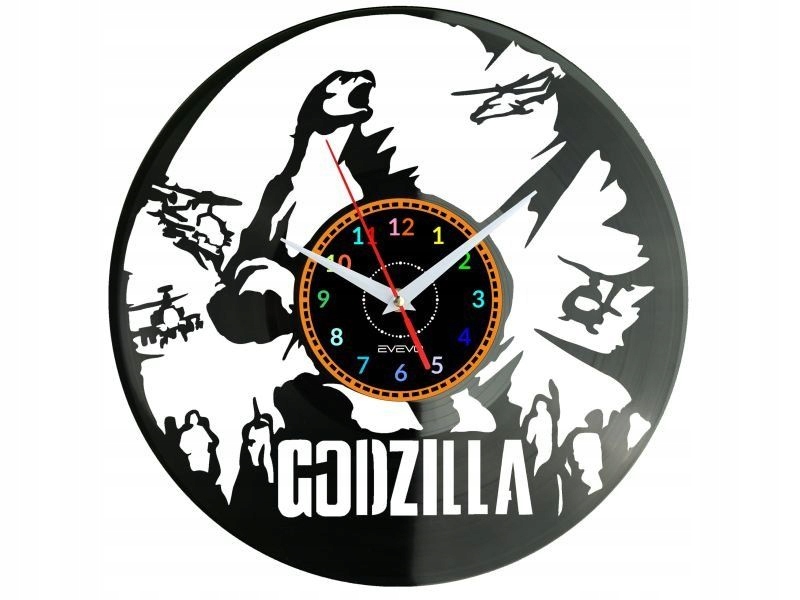 Godzilla Dárek Originální dekorace do domu Hodiny z vinylové desky
