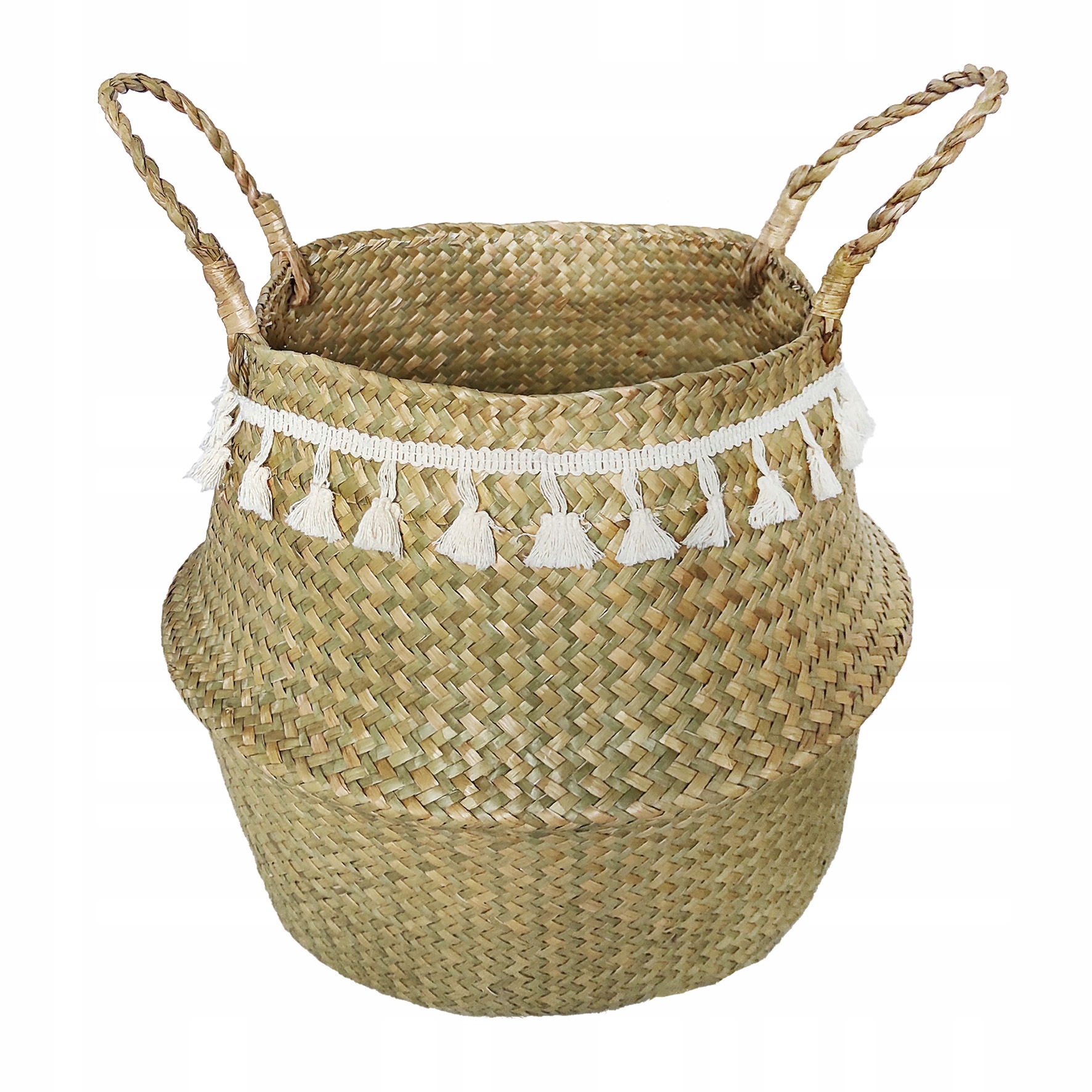 

Kosz z trawy morskiej boho scandi naturalny chwost