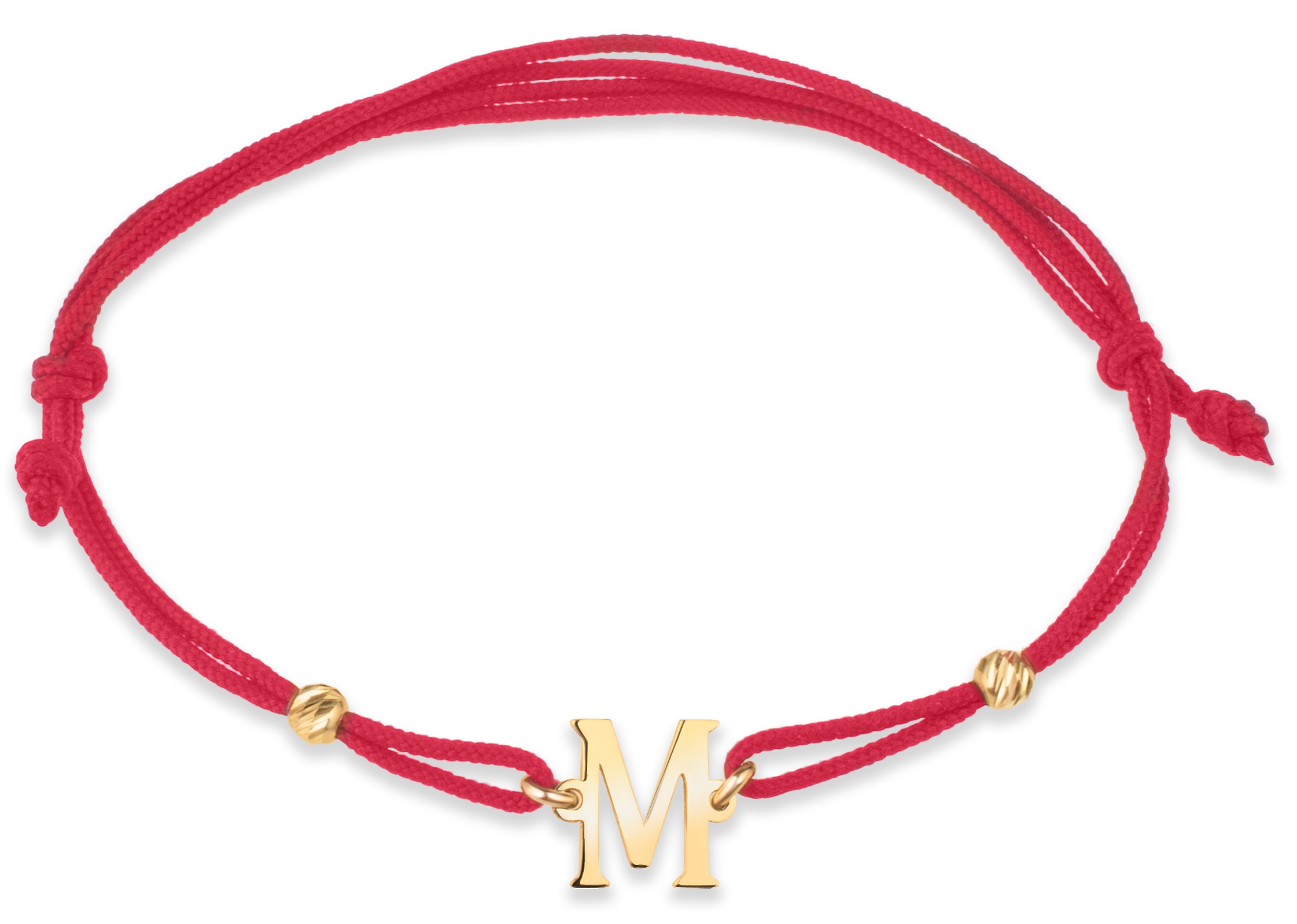 Zlatý Diamantový Náramek Na Provázku S Vaším Písmenem 14KT 585