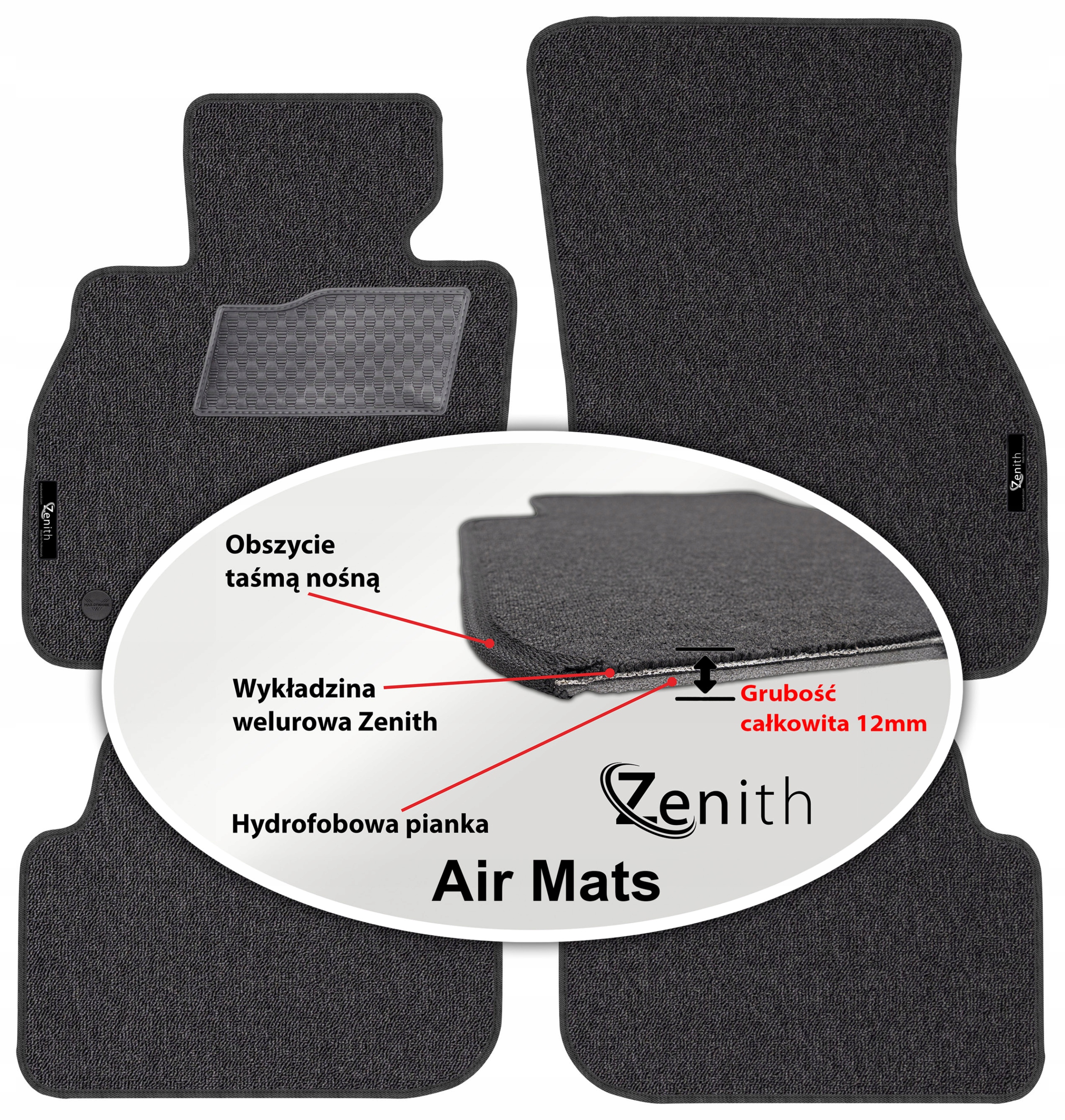 Mini Clubman II F54 Kombi 2015 – Velúrové koberčeky do auta Zenith Air Mats