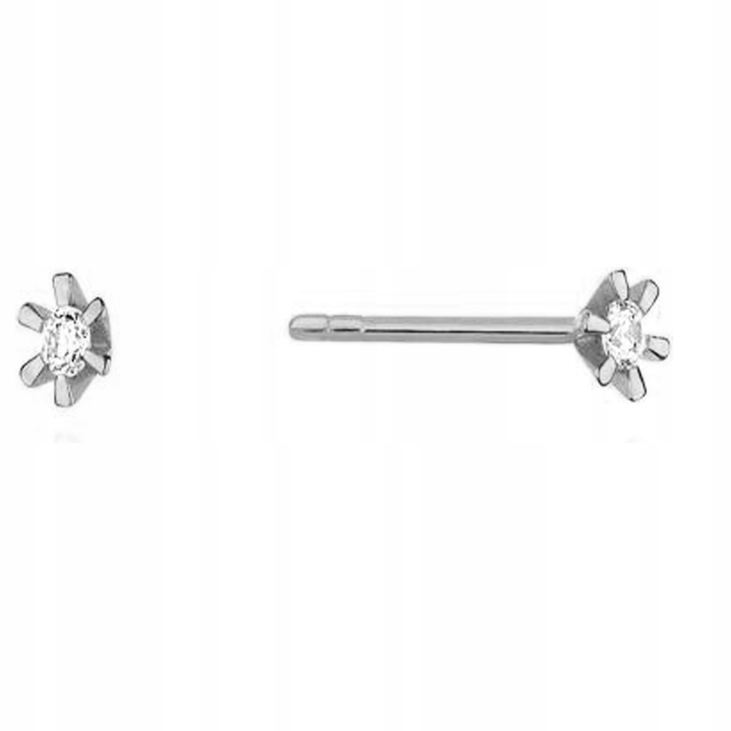 Zlaté náušnice 585 Brilianty V Košíčku 1,05 g, elegantní vzor jako dárek