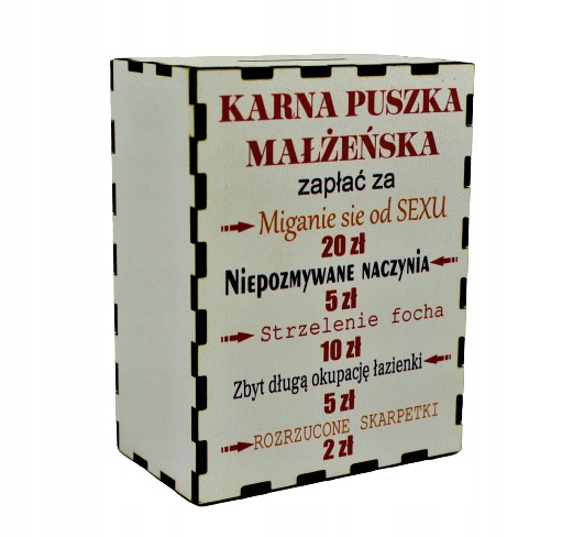 

Skarbonka Kolorowy Nadruk Karna Puszka Małżeńska
