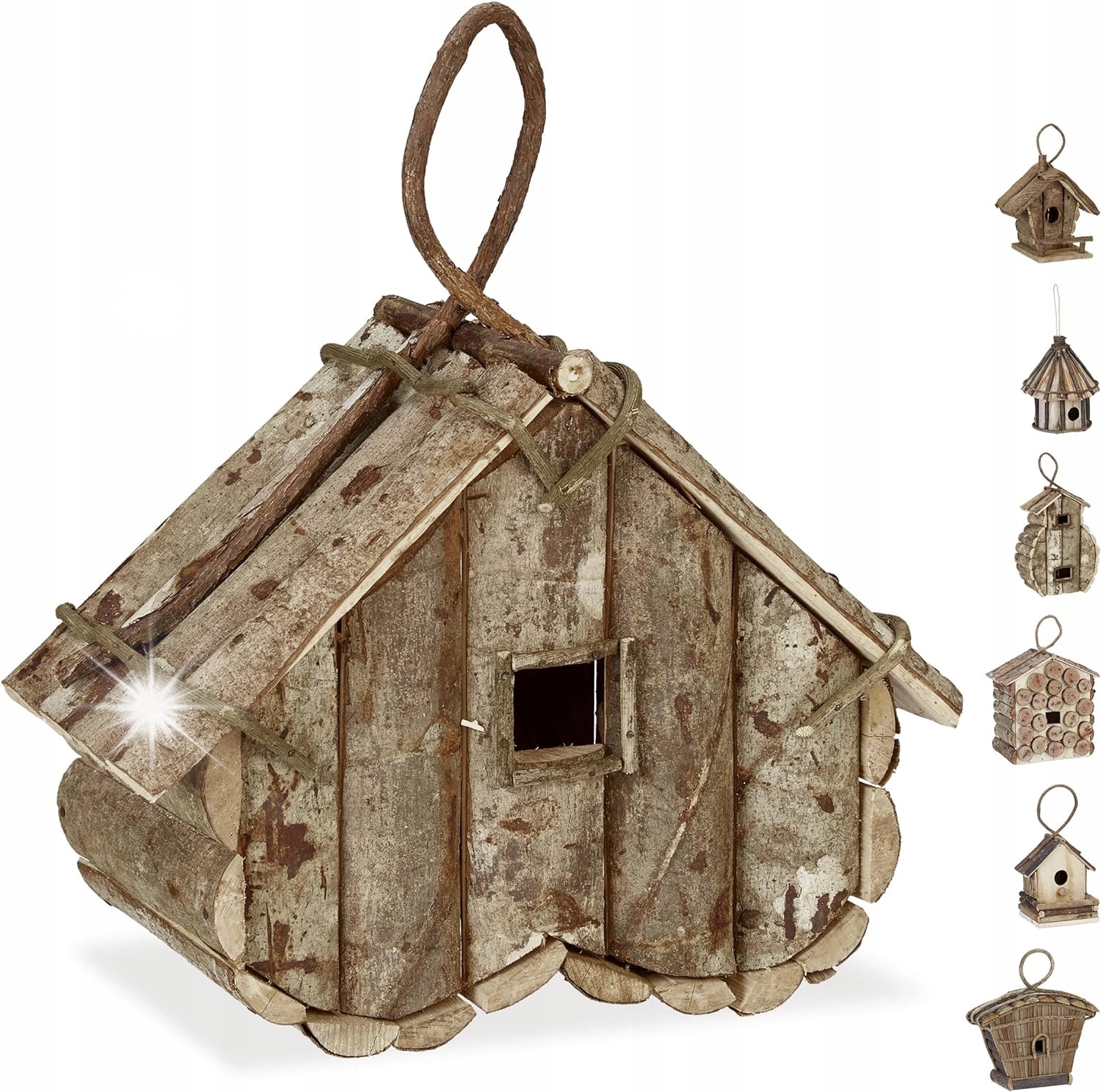 Dekorativní Domeček Pro Ptáky Surové Dřevo 32 x 29 x 16 cm Do Zahrady
