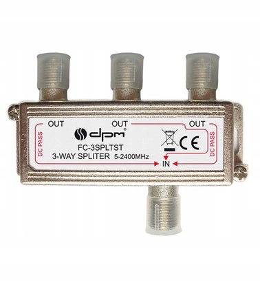 ROZGAŁĘŹNIK RTV-SAT 5-2400 przejście napięcia 1/3