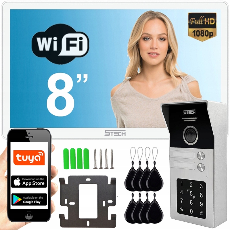 Wideodomofon 5TECH Wifi Verus One 84225-2 Czytnik Szyfrator Jeden Monitor