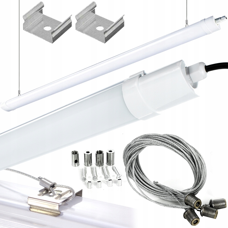 Lampa Listwa Led Hermetyczna Wisząca Panel Sufitowy Linki 4000K IP65 120cm