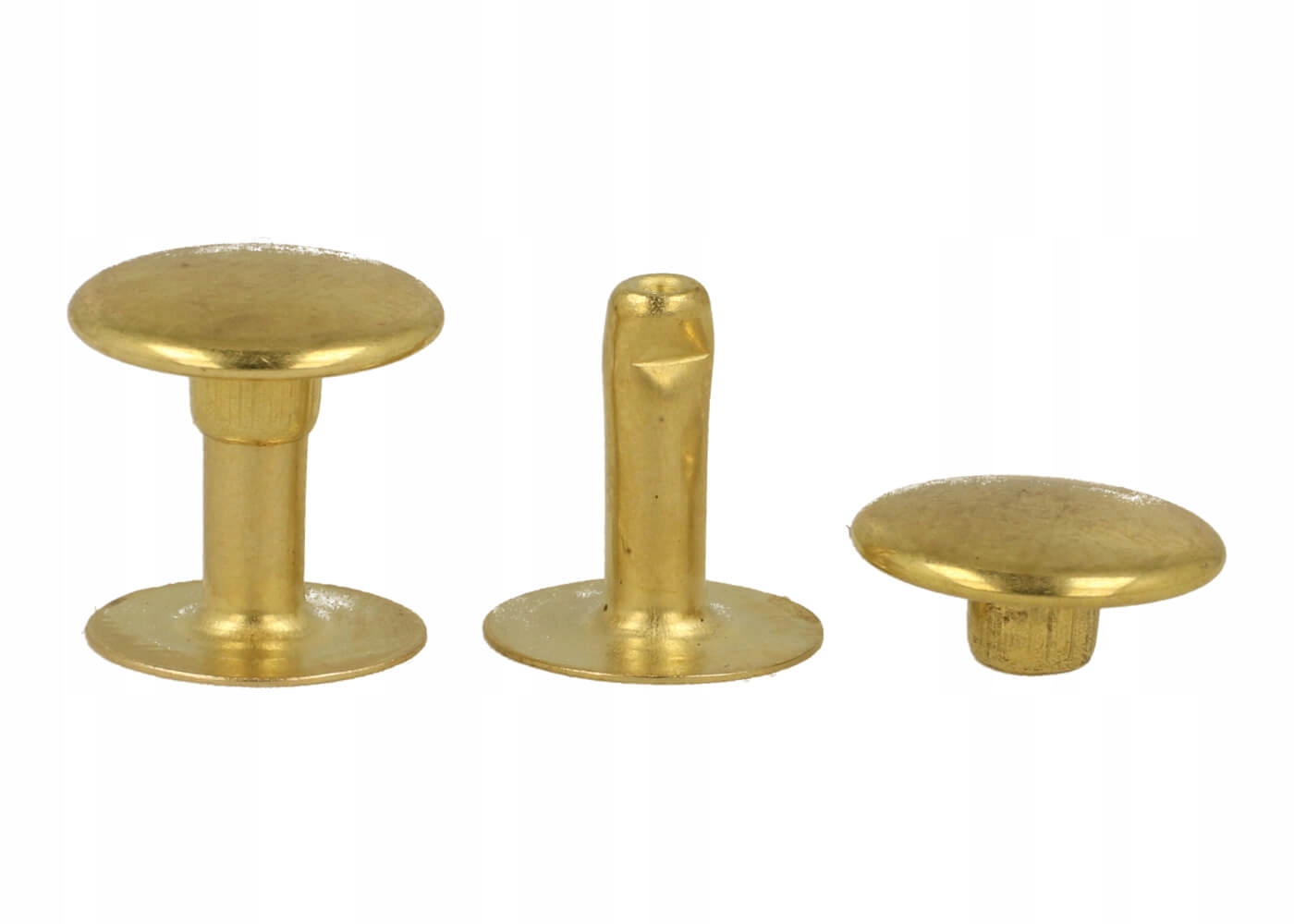 Krejčovské nýty na zaklepání 11x11 mm pro spojování kůže, zlaté, 1000 ks