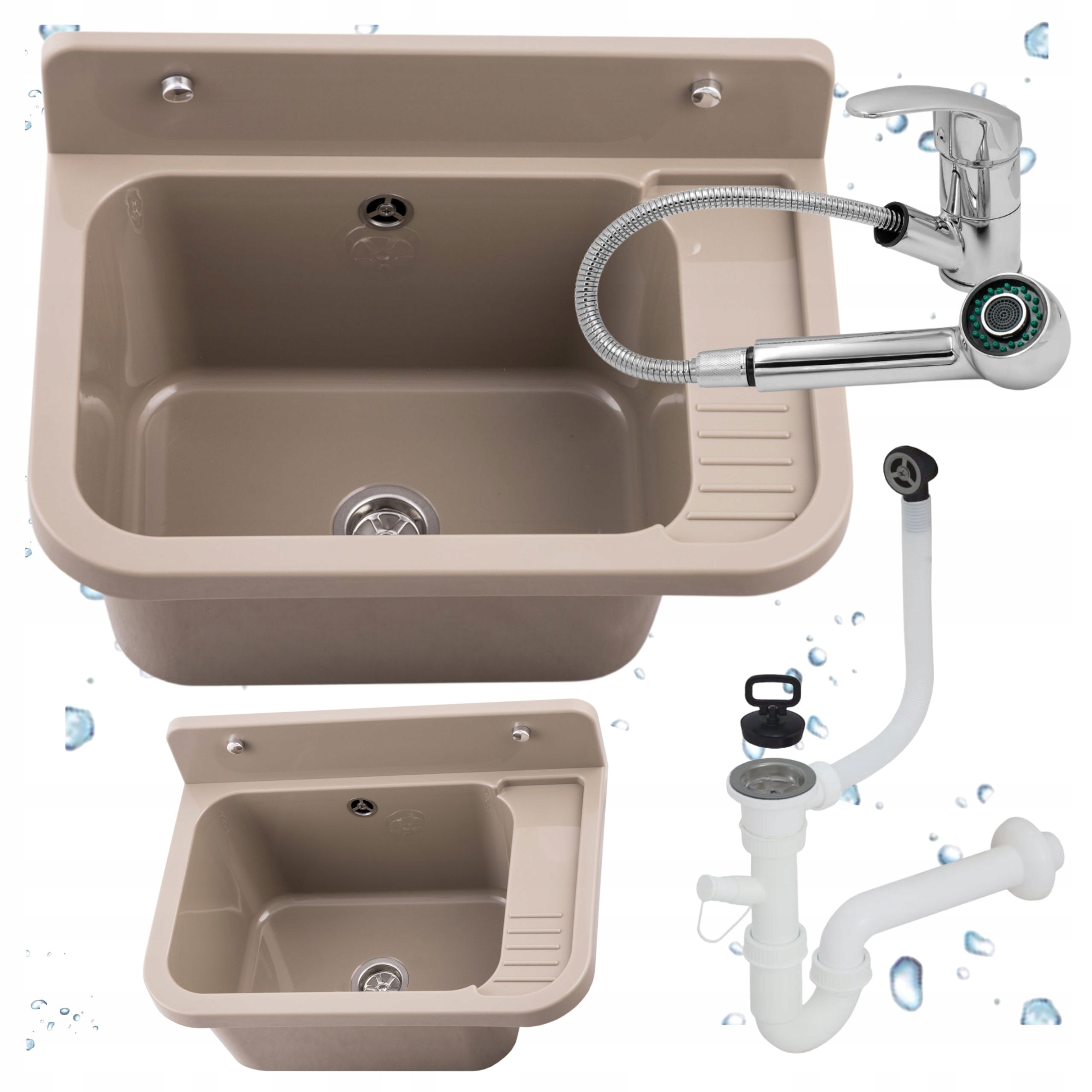 Technický Dřez Béžová Prádelna Garáž Kotelna Baterie Vytahovací Sprcha