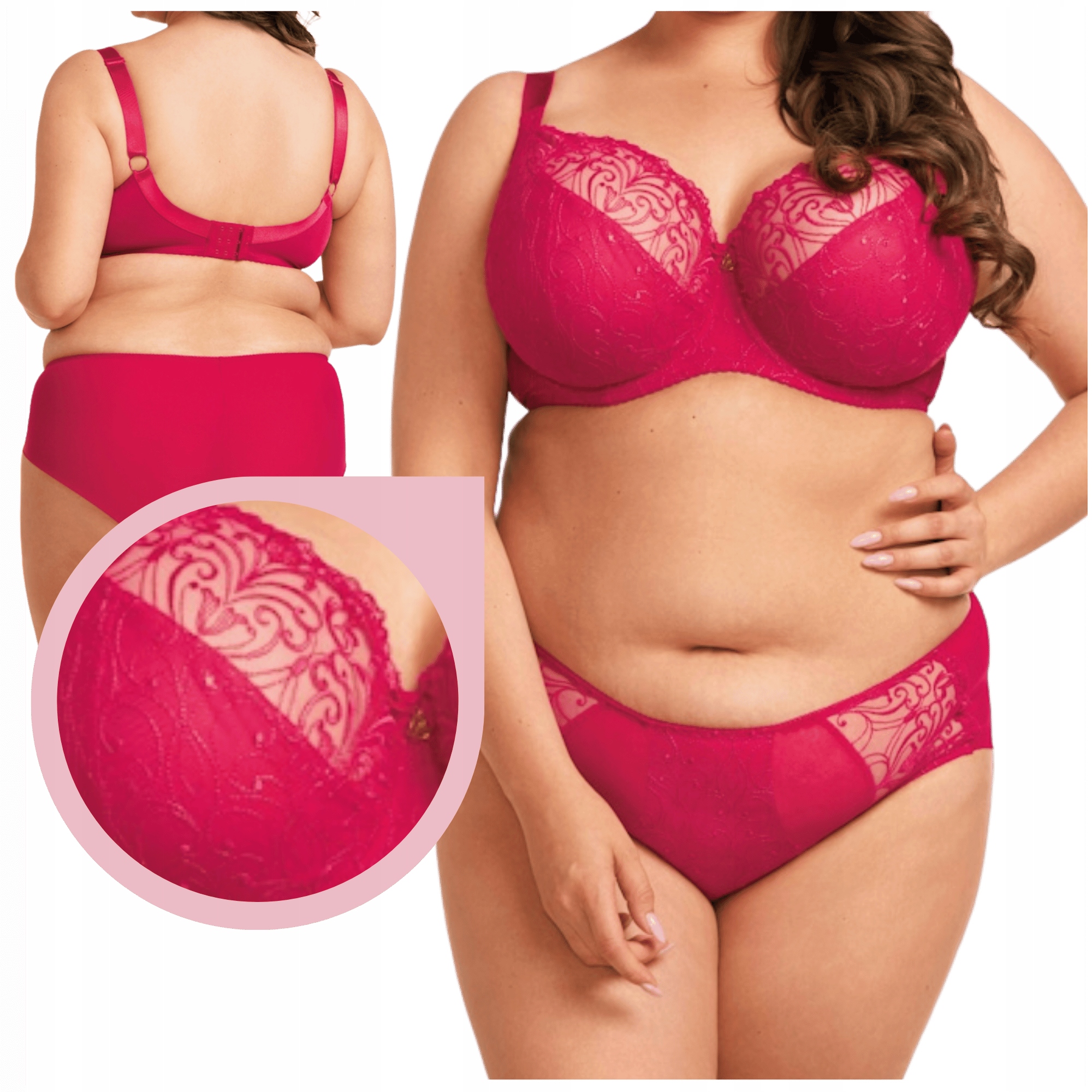 Nessa Sonata soft podprsenka měkká malinová podprsenka s pohodlnou výšivkou 65I