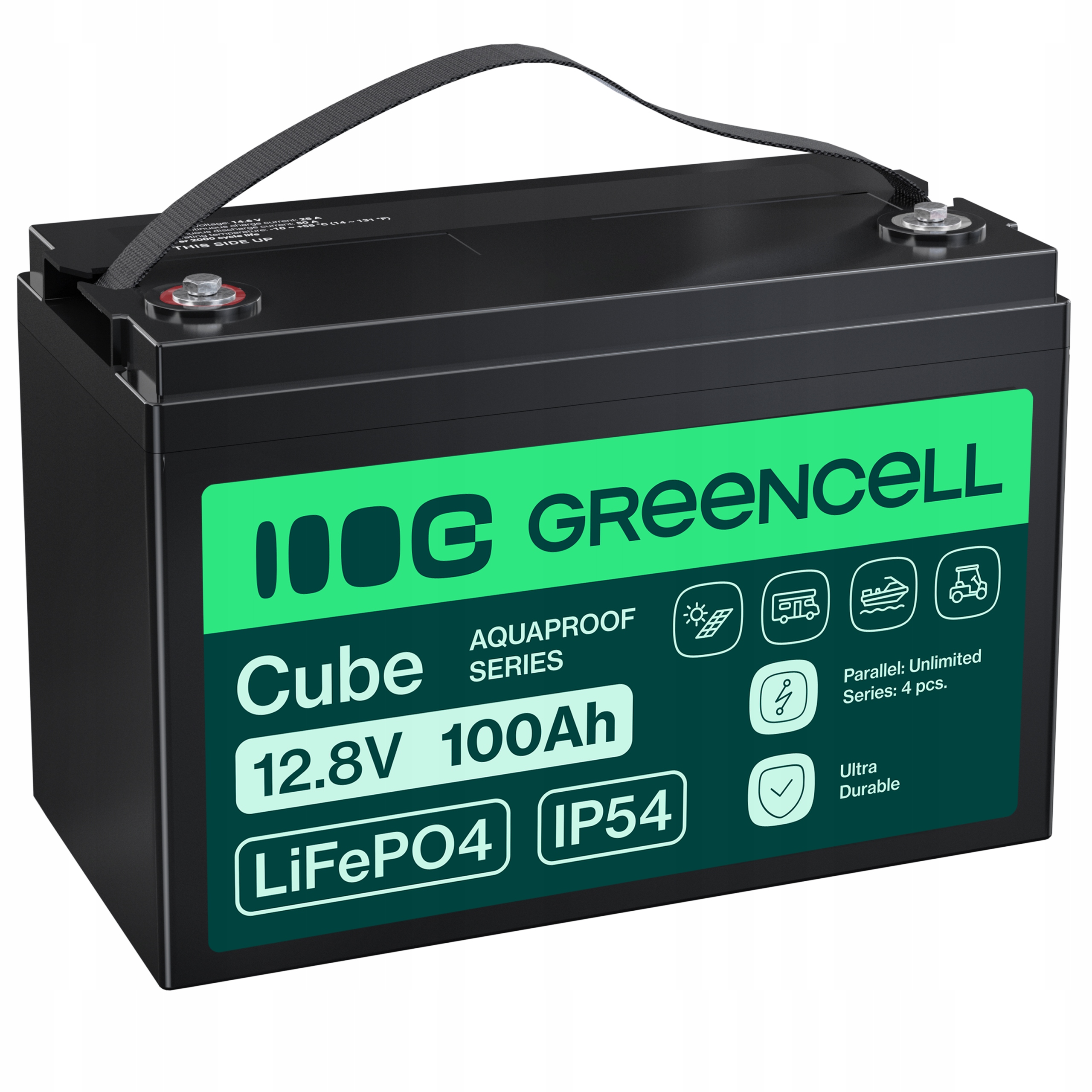 Акумулятор LiFePO4 100Ah 12.8V 12V BMS Green Cell для човна, кемпера, понтона