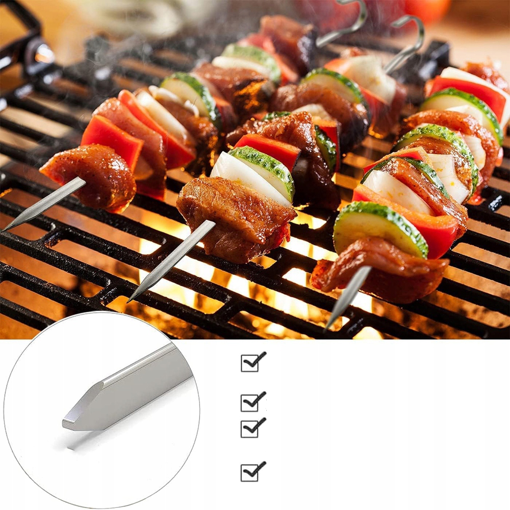 SZASZŁYKI DO KEBABA, 20 SZT. SZASZŁYKI DO GRILLA ZE STALI NIERDZEWNEJ 28 CM Liczba sztuk w opakowaniu 20 szt.