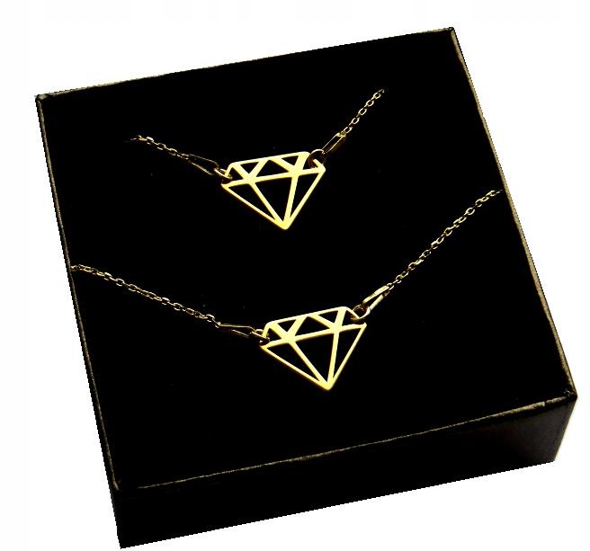 

Komplet Diament srebro pozłacane 24K