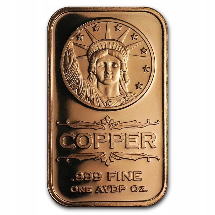 Sztabka miedzi 1 oz AVDP Liberty Head próba 999