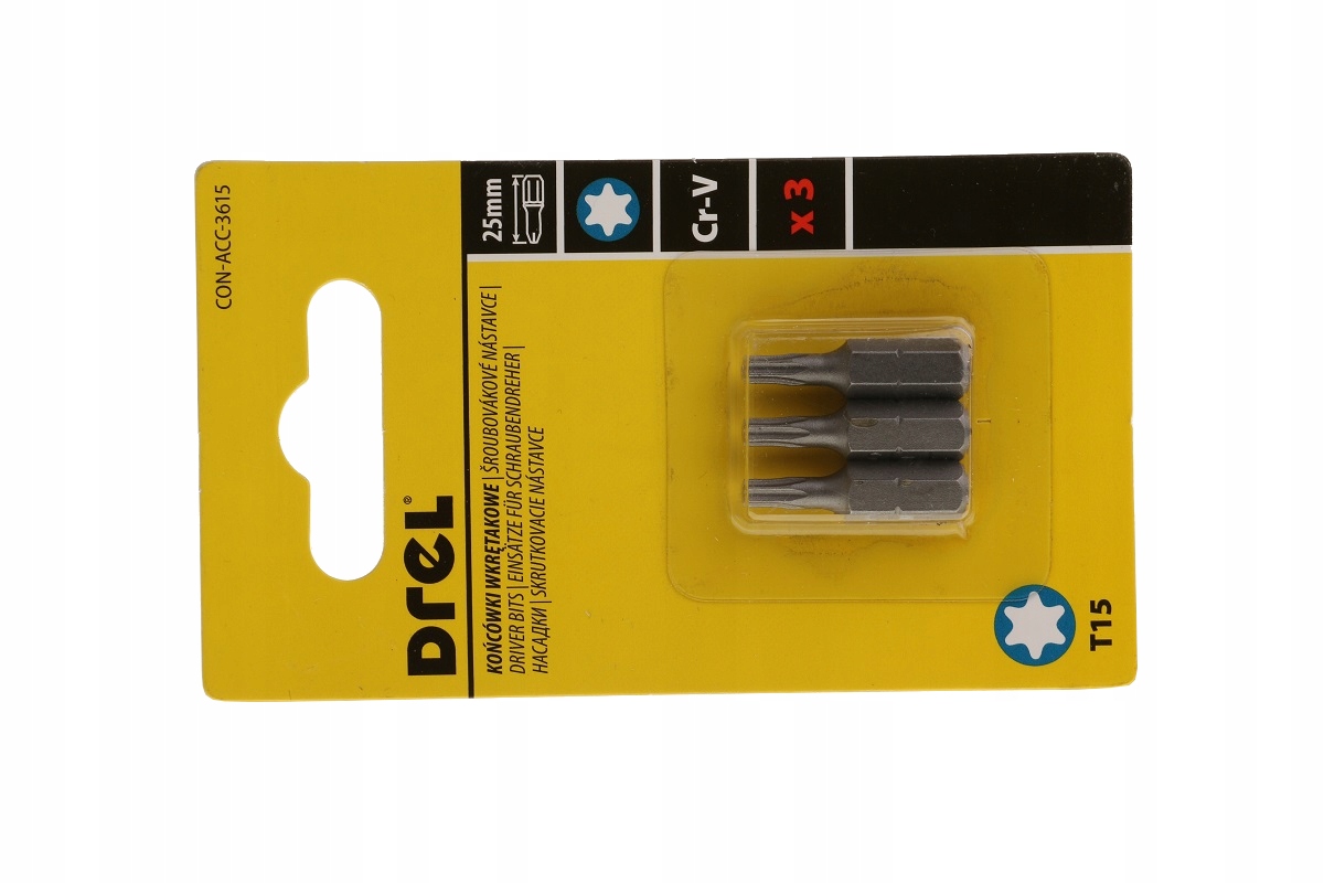 

Końcówki Torx T15 x 25 mm 3 sztuki Komplet Zestaw