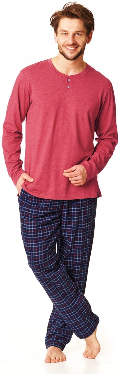 PIŻAMA MĘSKA Z FLANELOWYMI SPODNIAMI KEY 1451 XXL Marka Key