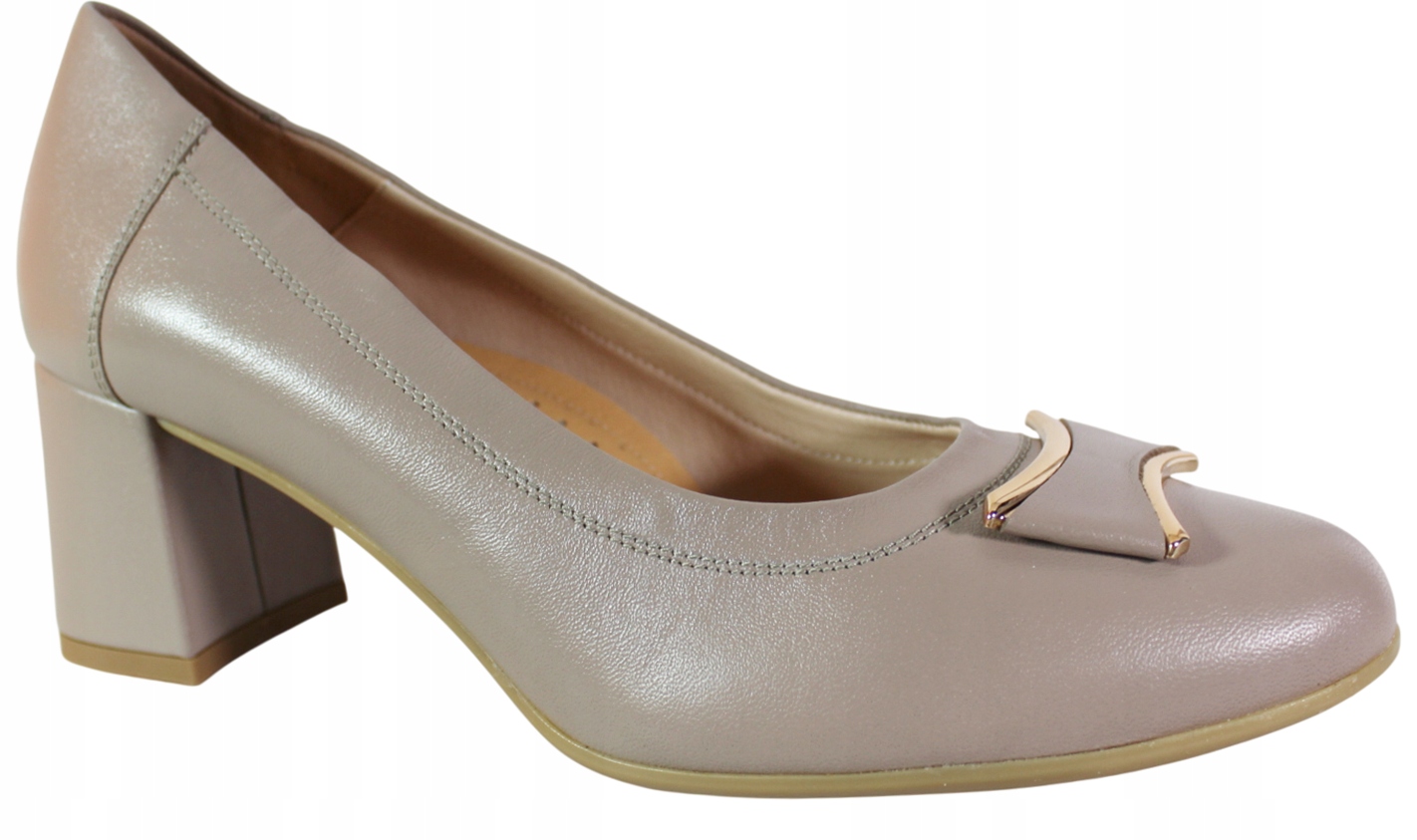 Aga 02335 Béžové kožené lodičky Komfort Elegance 36