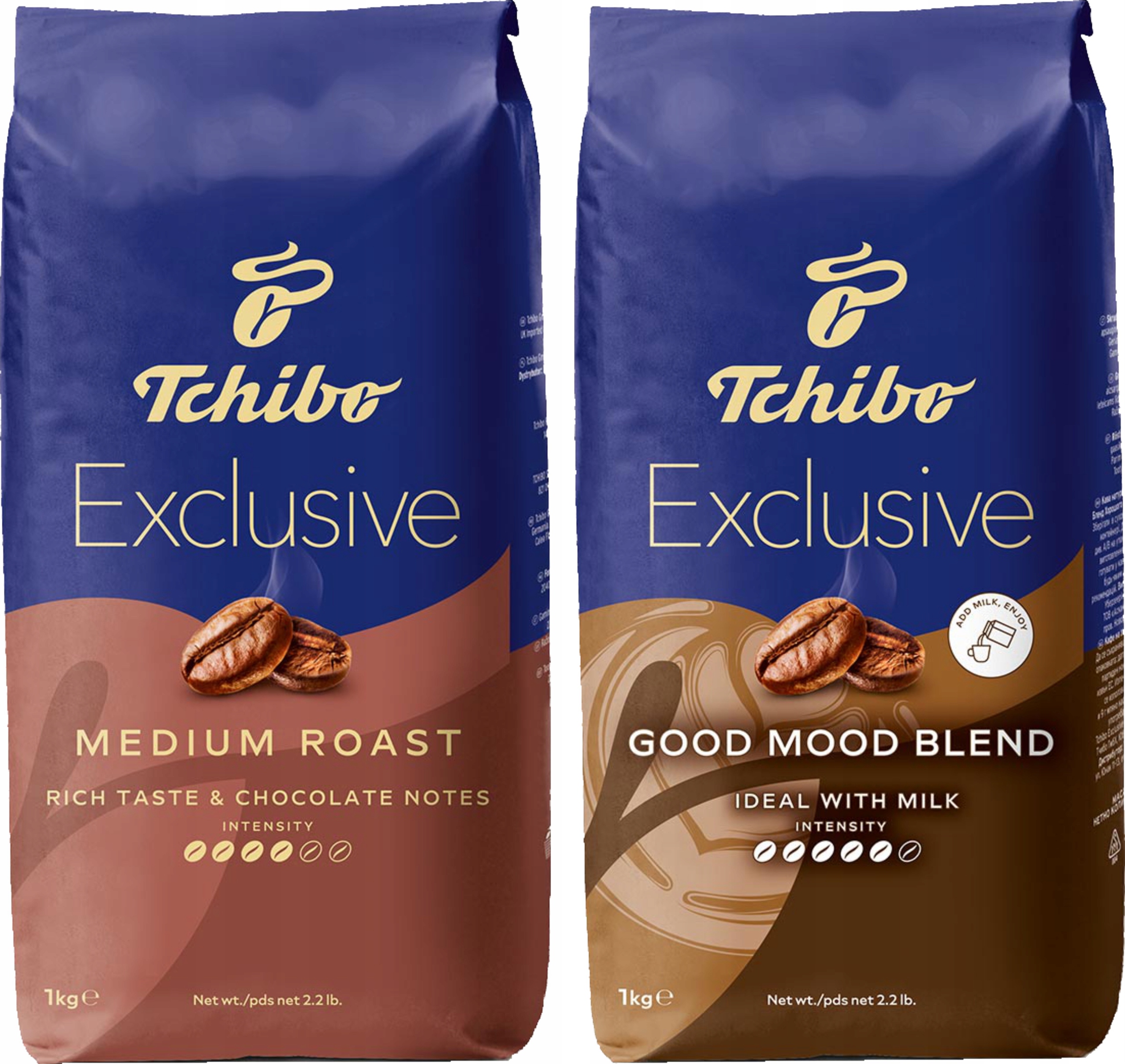 Kawa ziarnista Tchibo Zestaw Exclusive Medium Roast i Good Mood 2 x 1 Kg
