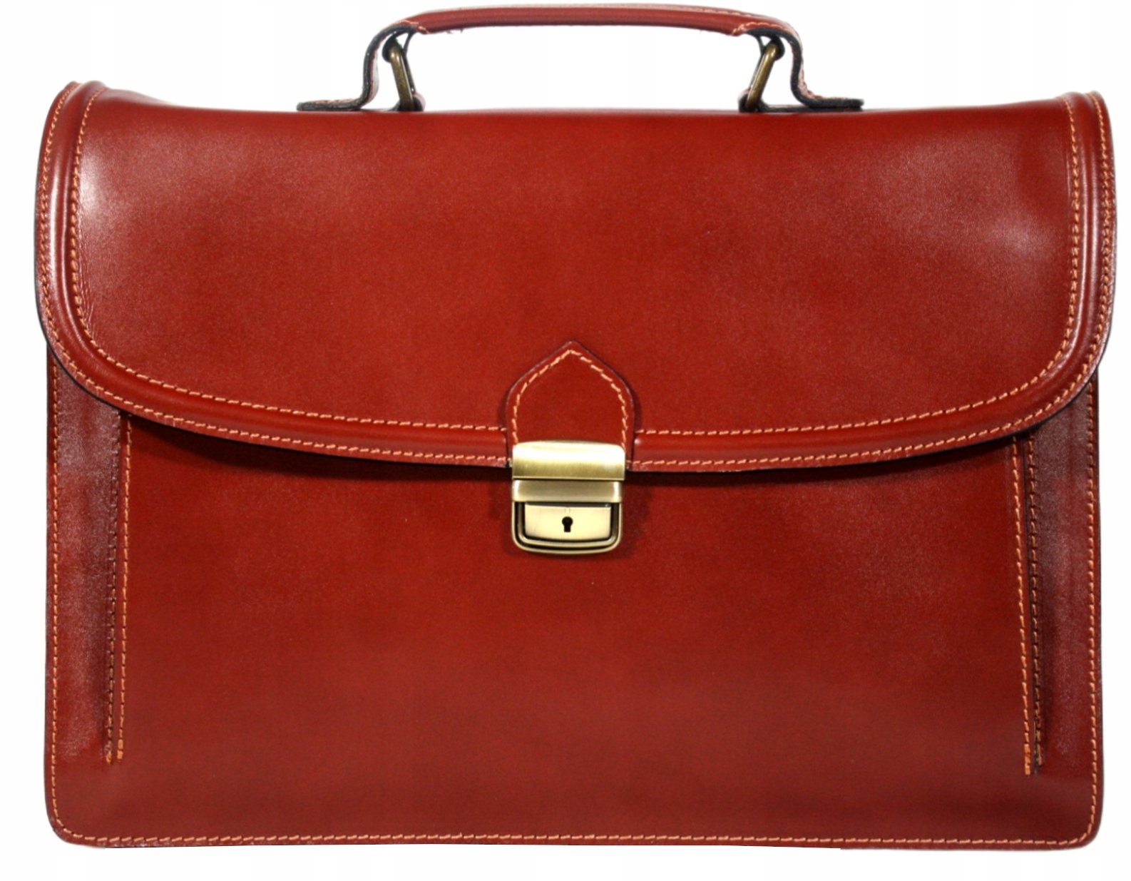 Pánská kožená aktovka hnědá italská 2 komory velká pro notebook 15 přes rameno