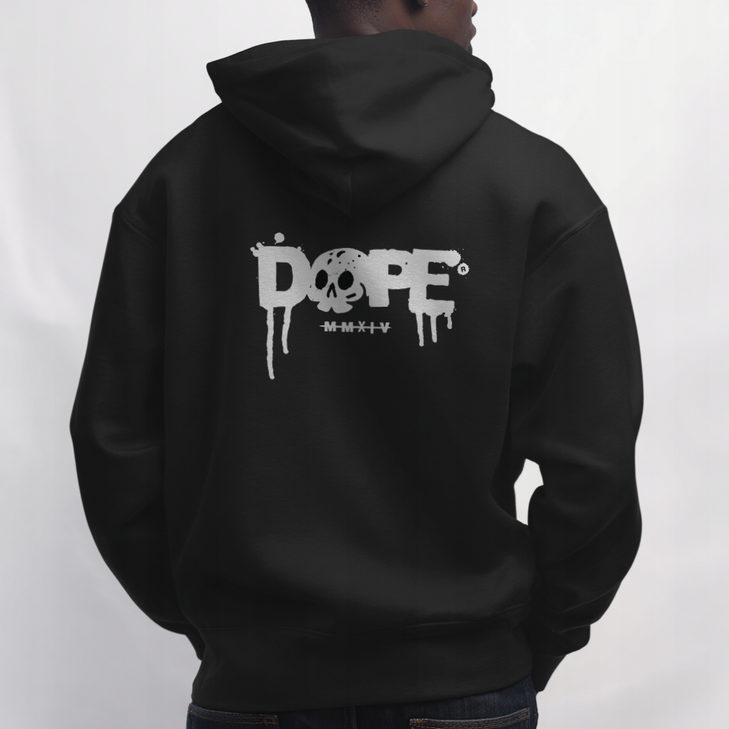 Mikina s kapucí (hoodie) Dope Skull – černá, streetwear, unisex Xs
