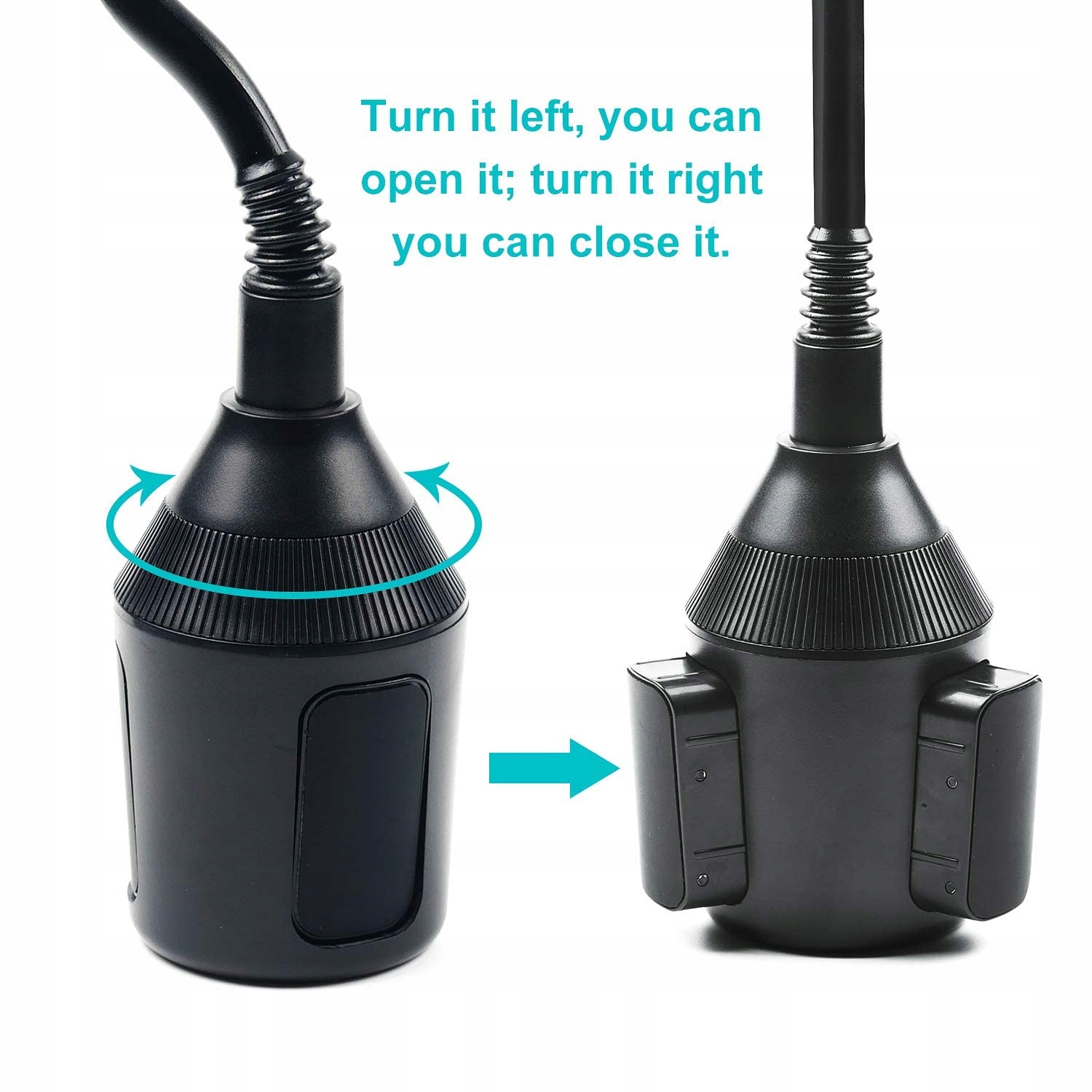 DBREAKS Uchwyt Samochodowy Na Telefon Do Uchwytu Na Kubek Do 8.4CM Czarny — miniatura 3