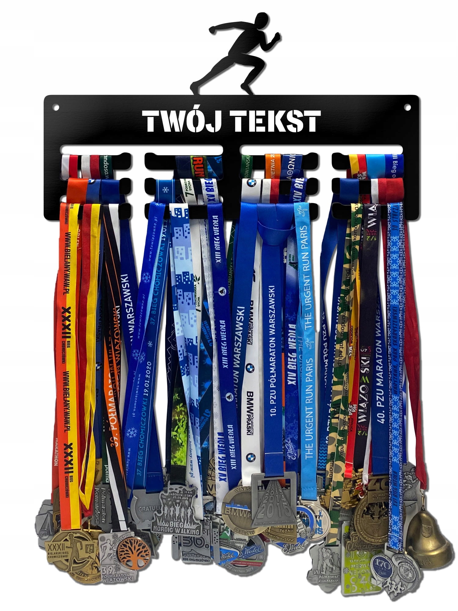 Wieszak na medale Biegacz twoje imię dowolny tekst 64.3