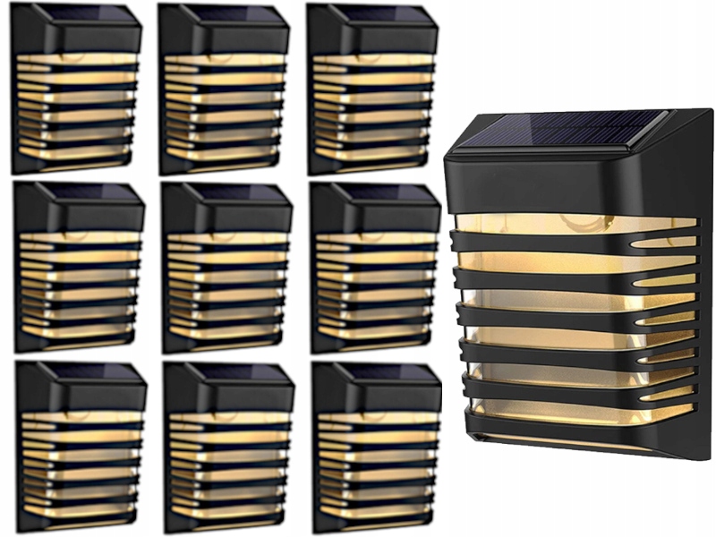 10 x Solární Led nástěnné svítidlo Solární zahradní lampa se senzorem soumraku