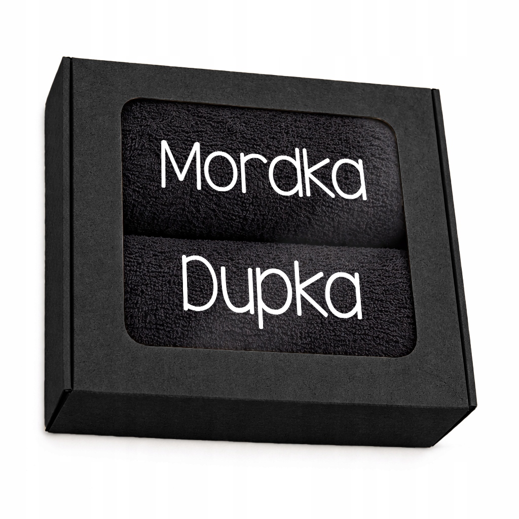 Sada ručníků 50x100 Výšivka pro chlapce manžela Dárek Dupka Mordka Černá