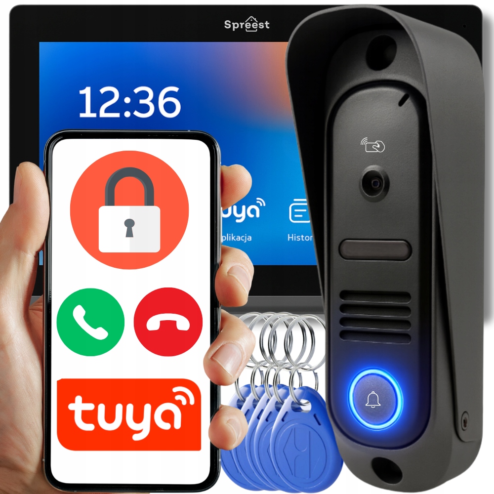 Videovrátnik Wifi Tuya Drôtový Video Domofón Sada Čítačka Rfid Bránka