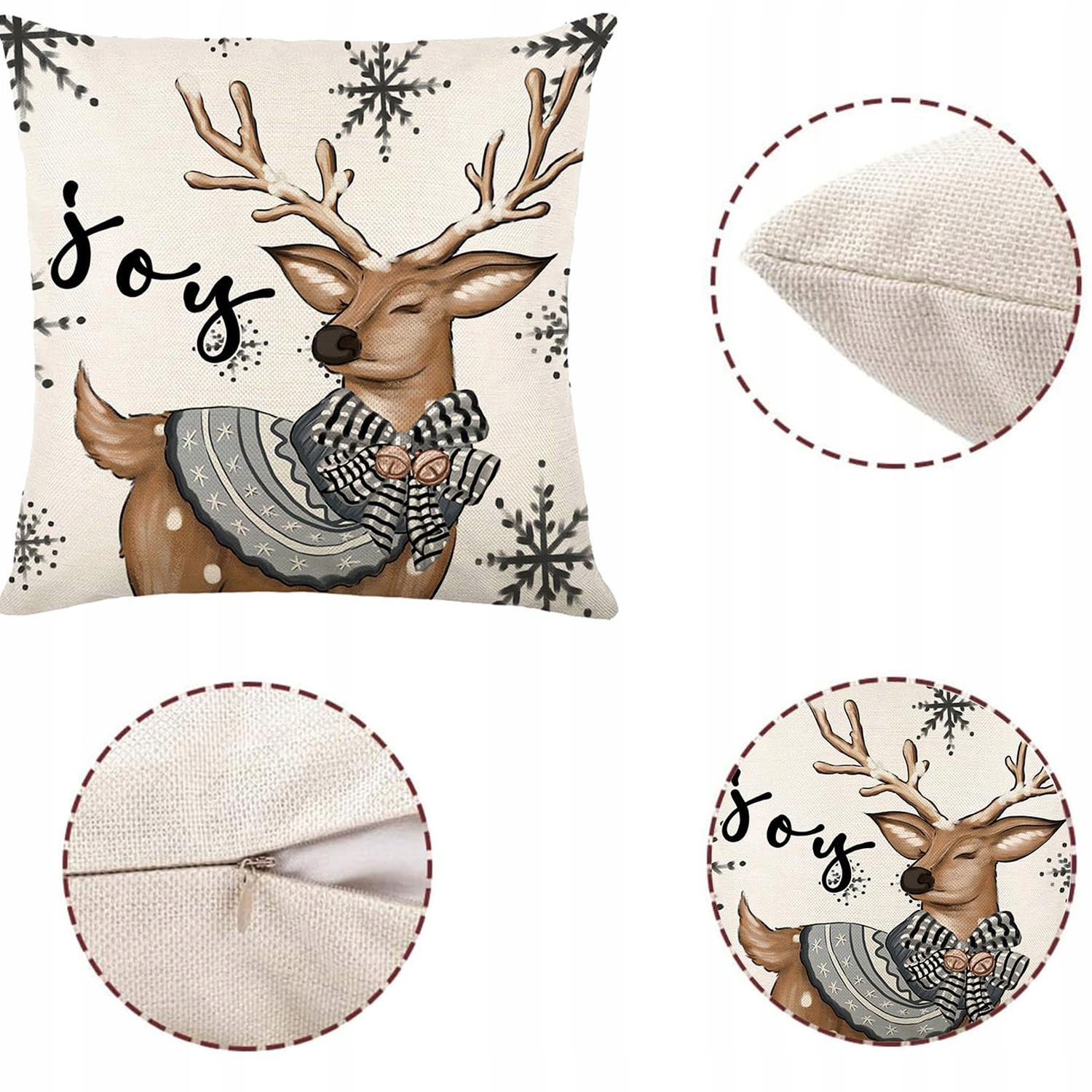 POSZEWKI NA PODUSZKI 45x45 CM 4 SZT. ŚWIĘTA D Stan opakowania oryginalne