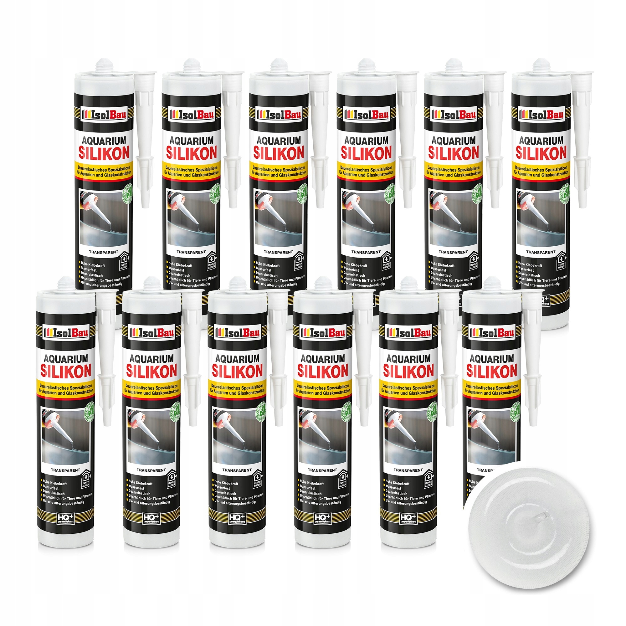 Akvaristický silikon 12 x 300 ml Transparent IsolBau pro terarijní akvária