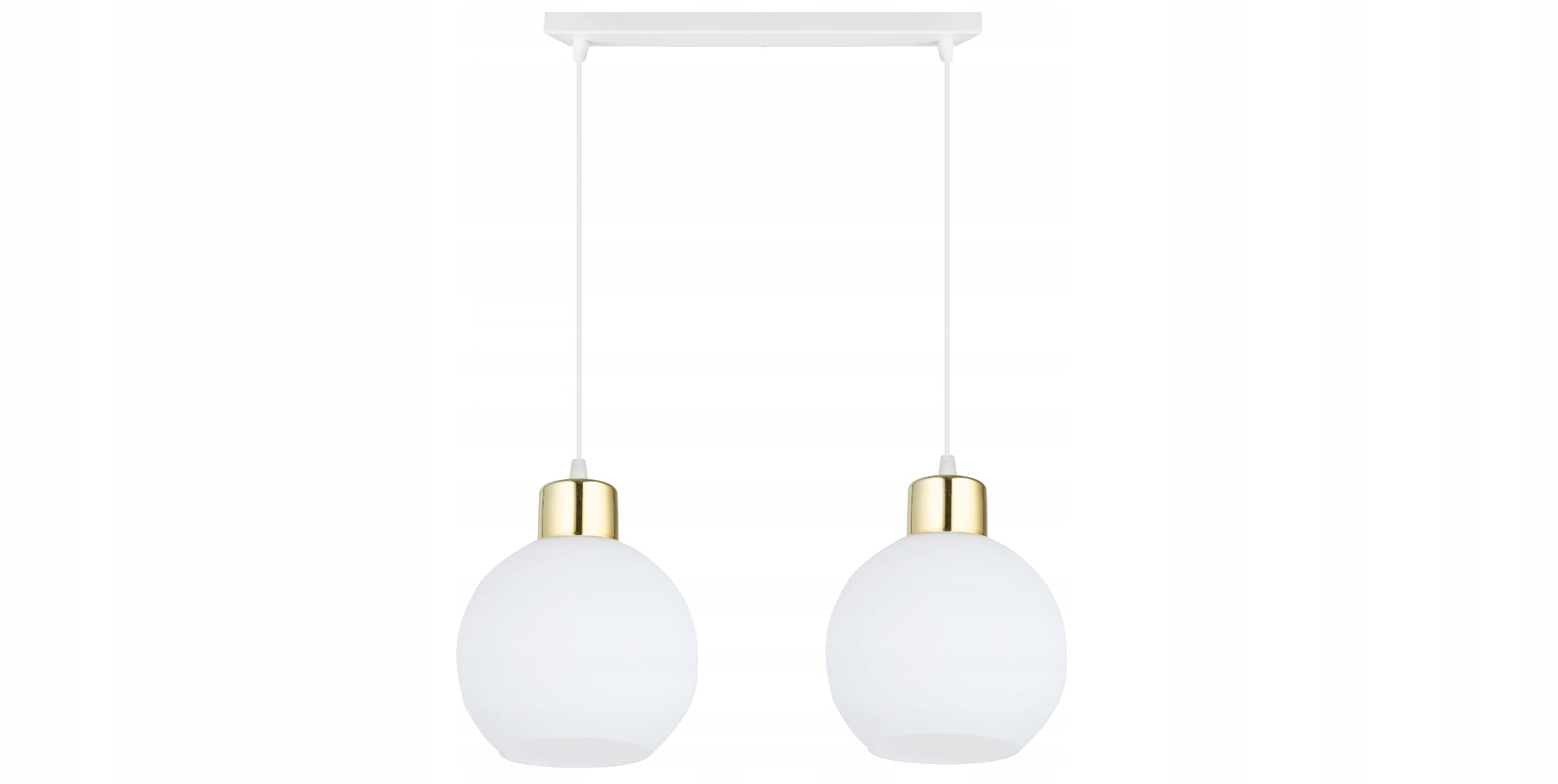 Lampa Wisząca Sufitowa Biała Złota Kule Długość/wysokość 90 cm