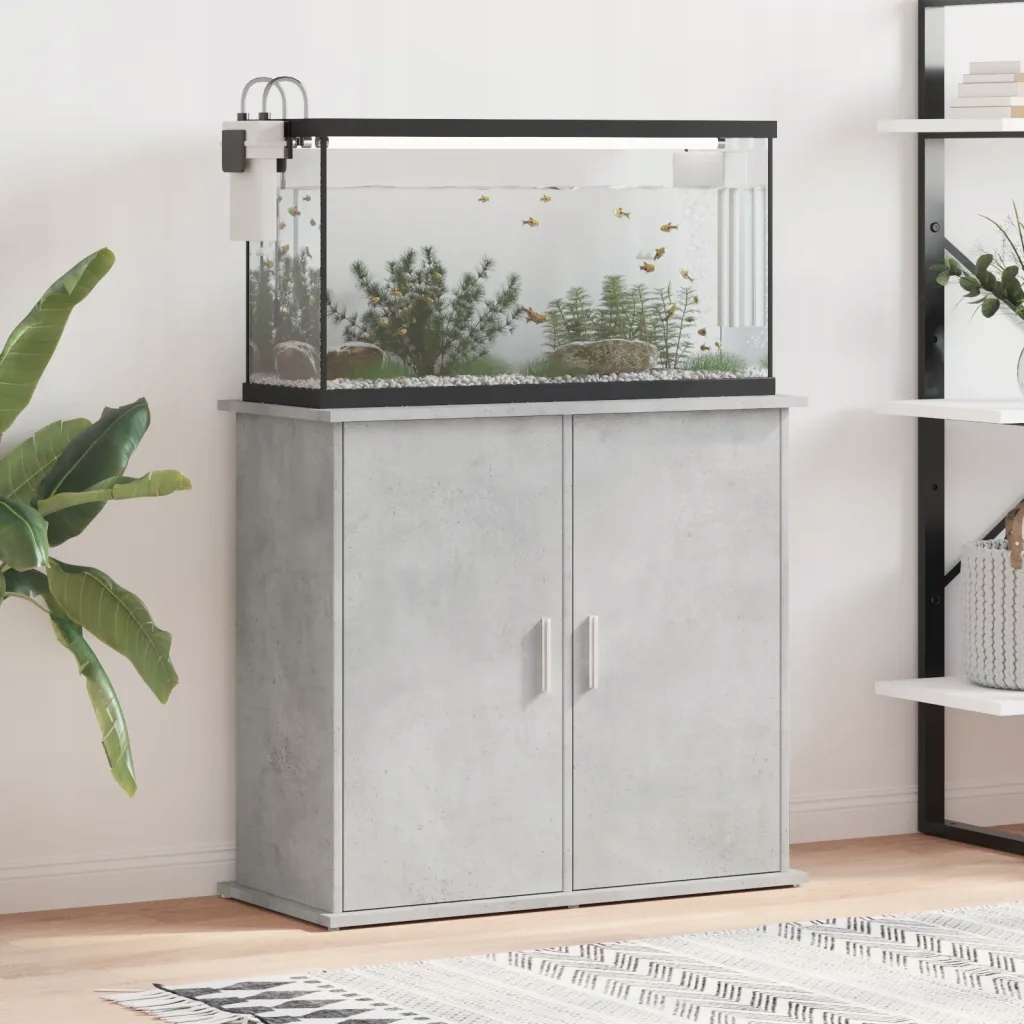 Levně Stojan na akvárium betonově šedý 81x36x73 cm kompozitní dřevo