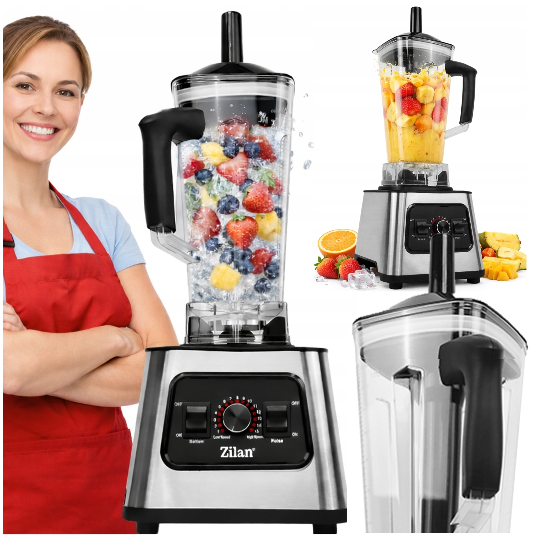 Blender Kielichowy Profesjonalny Pulse Ostrza 3D 2L 1100W