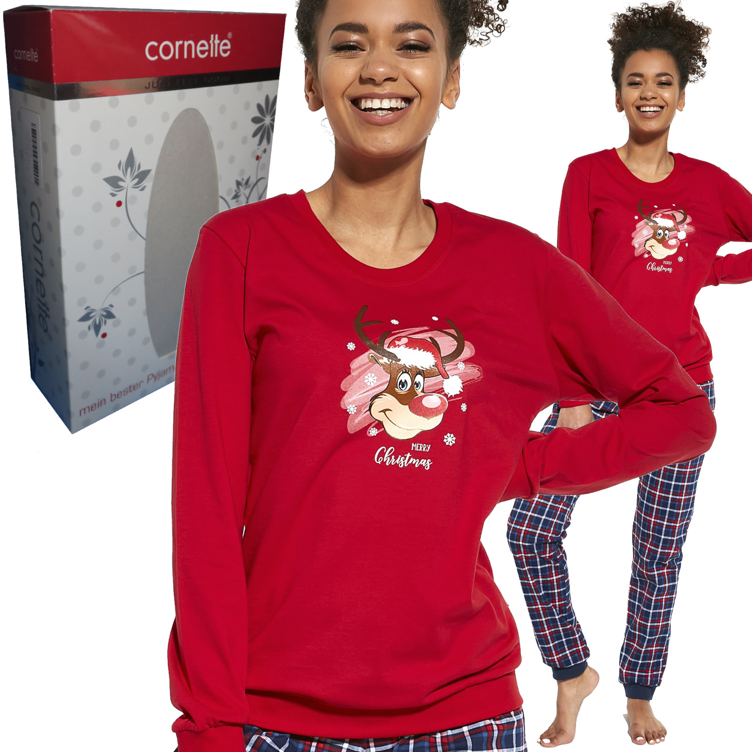 

Cornette piżama damska 671/261 Reindeer czerwony