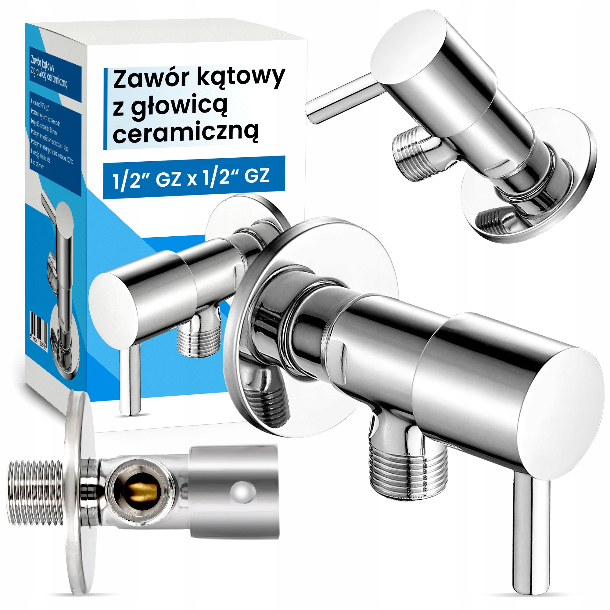 

Kurek kątowy z głowicą ceramiczną wody 1/2x1/2