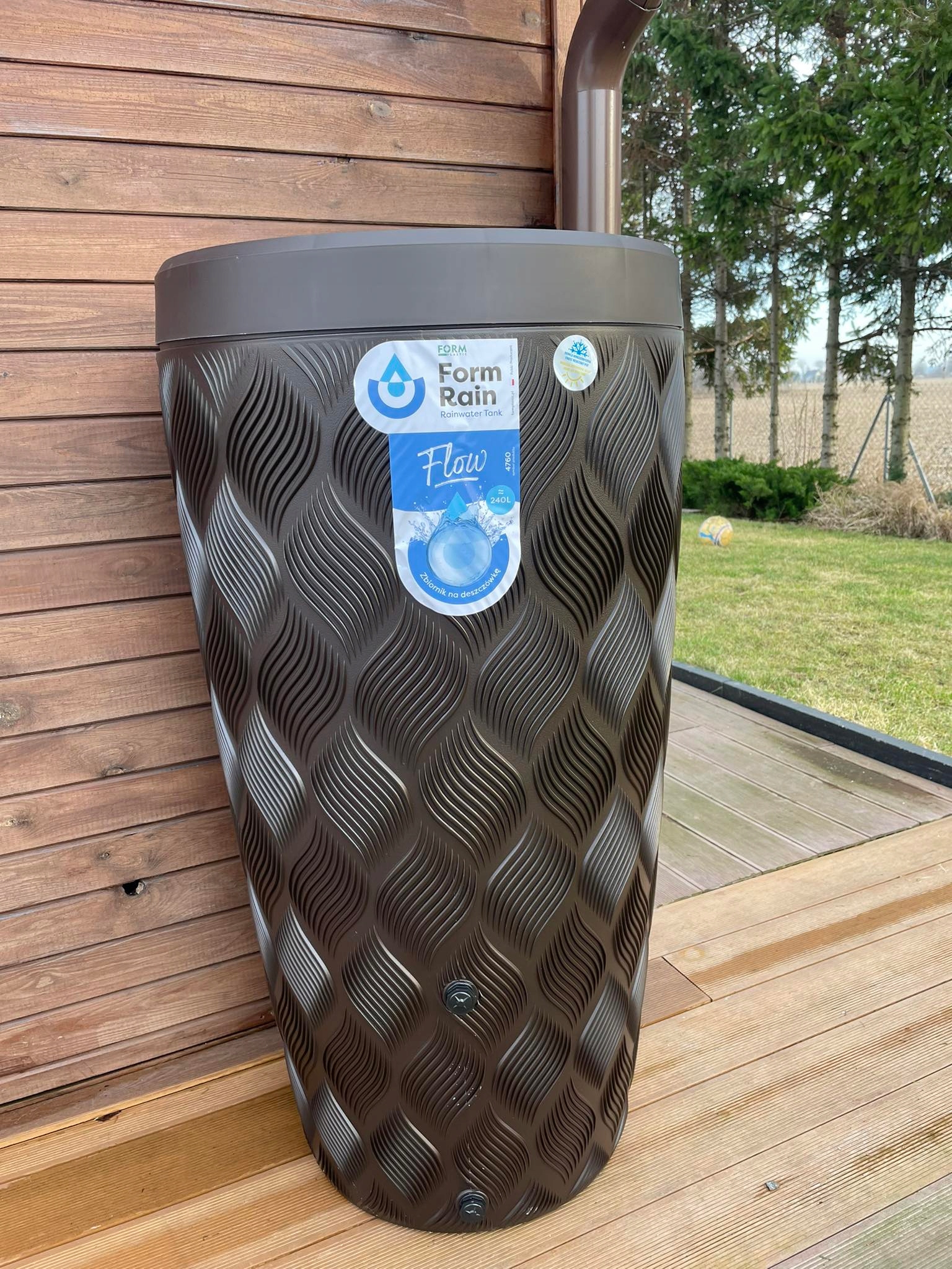 Zbiornik na deszczówkę Flow 240l | Ciemny brąz — 12