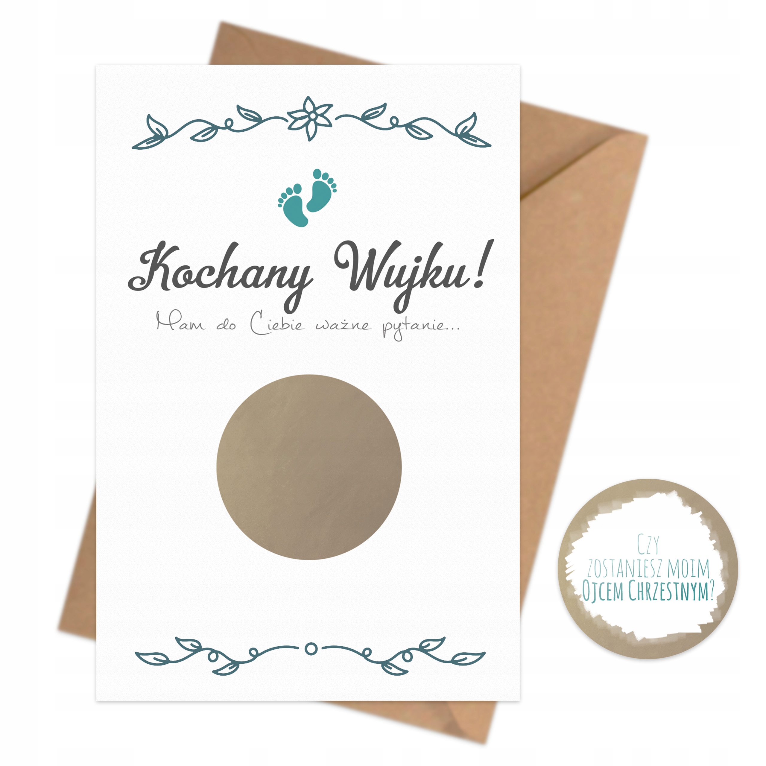 Kartka zdrapka pamiątka prezent OJCIEC CHRZESTNY
