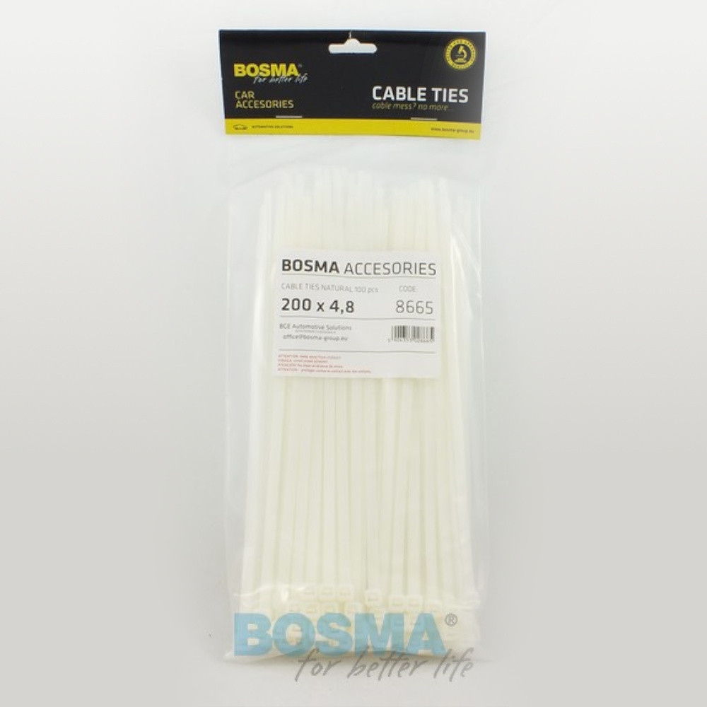 

Opaski Kablowe Białe Bosma (100 szt) 4,8x200mm