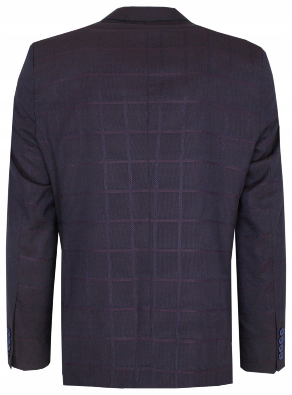 Marynarka RIGON, Fioletowa w Dużą Kratę - 112/176 Rodzaj jednorzędowy