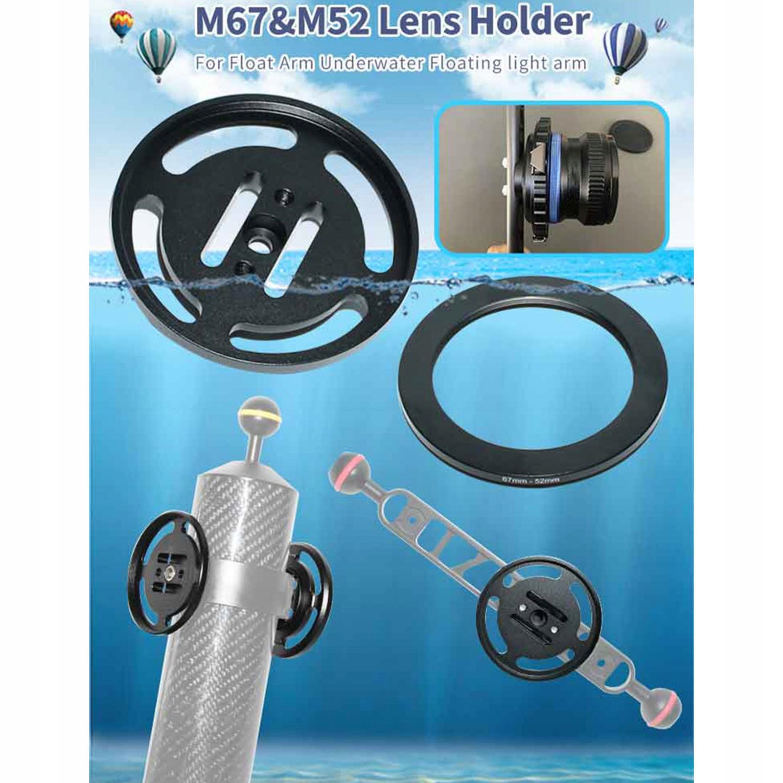 2X mocowanie adaptera obiektywu M67/M52 gwint 52mm Marka bez marki