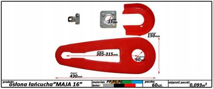 Osłona łańcucha do roweru 16 cali - SREBRNA Kod producenta RA-LAN535