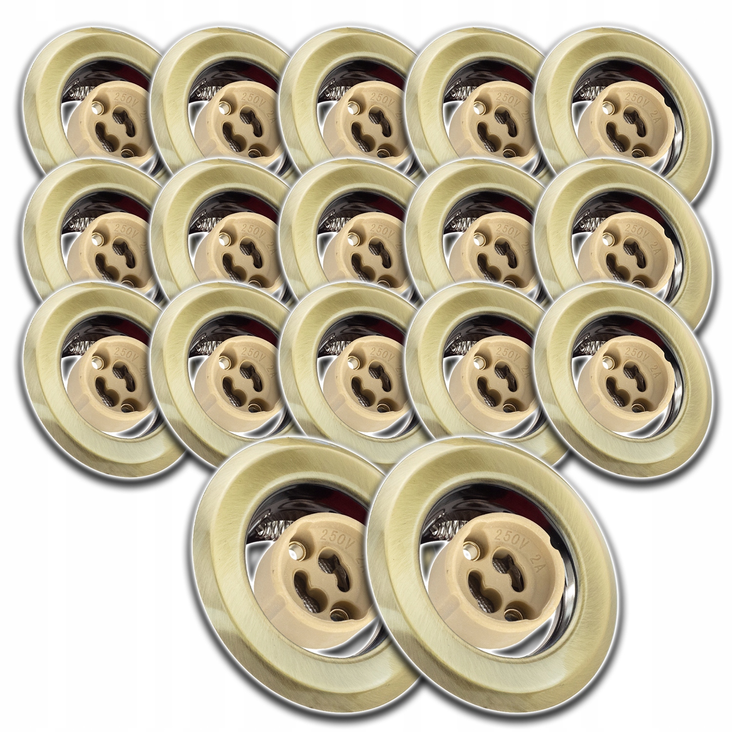 17x Kulaté Stropní Svítidlo S Očkem Pro Montáž Pod Omítku Zásuvka GU10