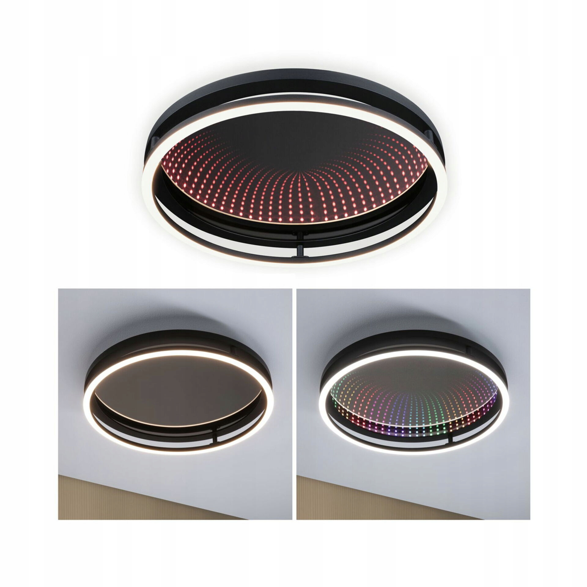 Paulmann Led stropná lampa Spaceglow One Rgb+ 34,5W matná čierna