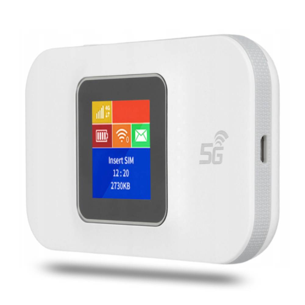 Přenosný Modem Router Wifi 4G Lte Na Sim Kartu 1,44 Palce 150 Mbps Bílý