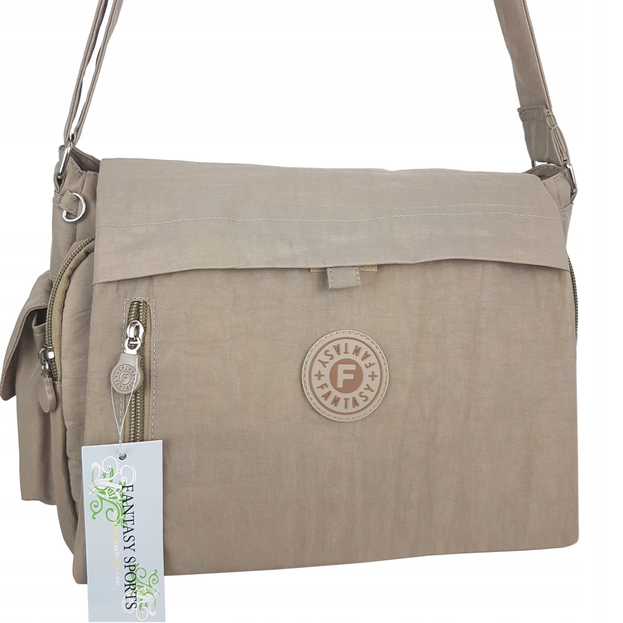 Torebka Damska Materiałowa Listonoszka Beż Fantasy Marka Fantasy