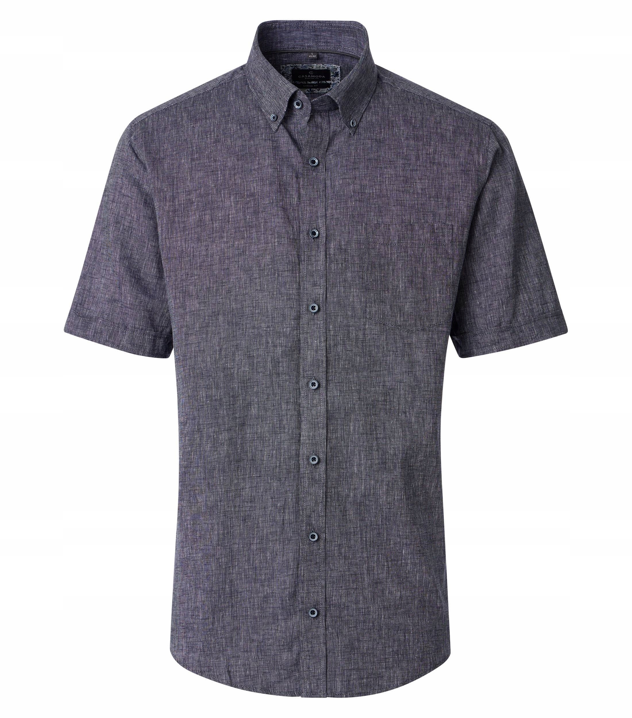 Casamoda Velké Velikosti Košile Casual Krátký Rukáv Šedá 4XL 49/50 162 cm