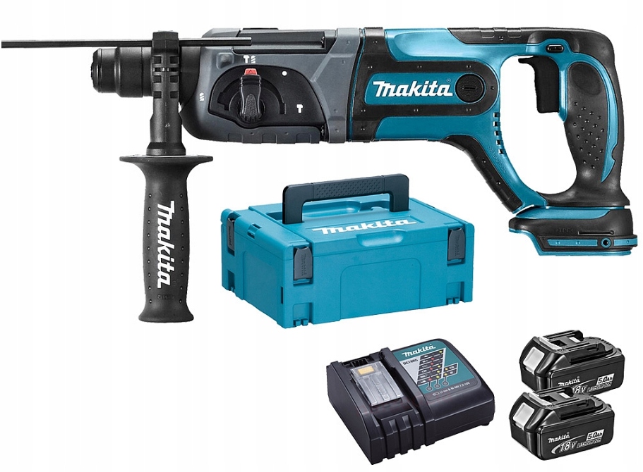 Młotowiertarka akumulatorowa Makita Lxt Sds-plus 18V 2x5Ah Makpac DHR241RTJ