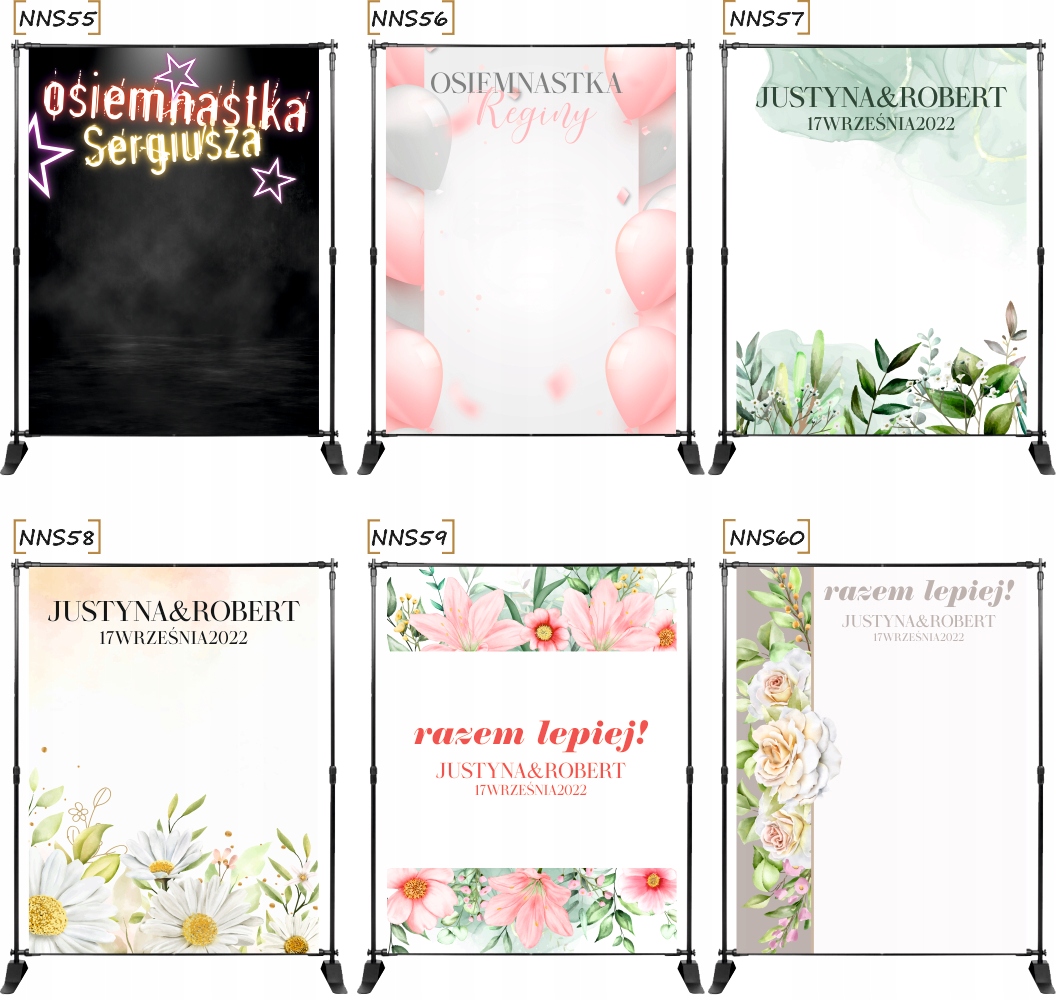 TŁO ścianka FOTO osiemnaste urodziny DUŻO WZORÓW Szerokość tła 1.5 m