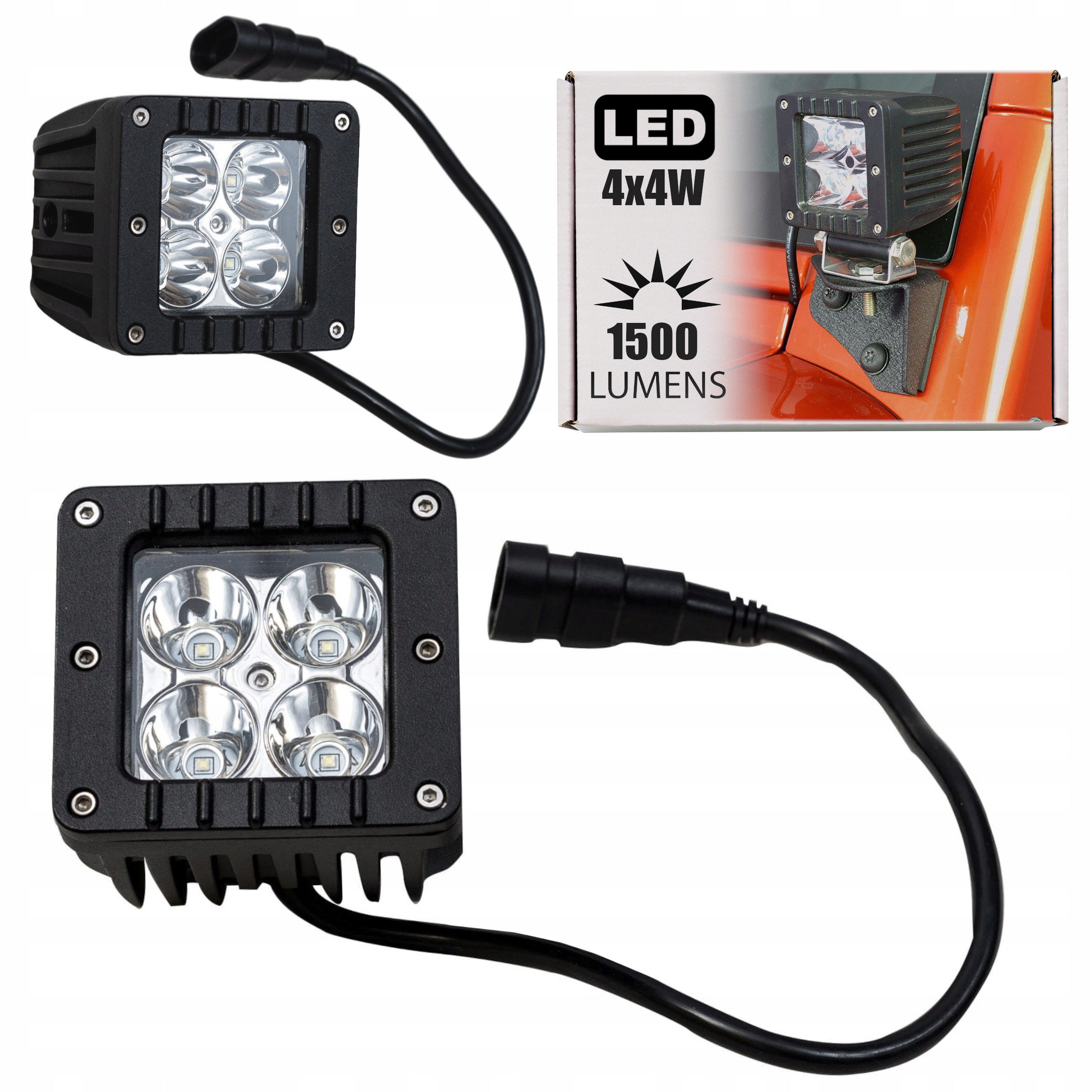 Pracovní Lampa Se Zaostřeným Světlem 4x Led 16W 1500 Lumenů